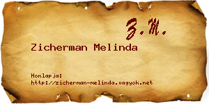 Zicherman Melinda névjegykártya